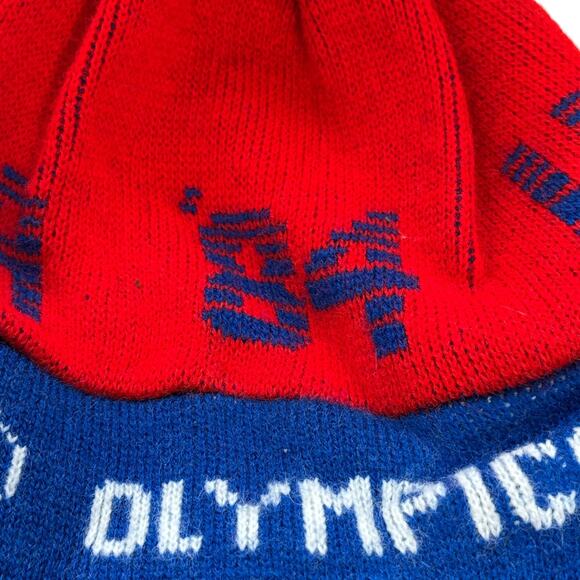 1980'S 1984 Los Angeles Olympics knit hat beanie One Size Vintage US Patriotic - Picture 4 of 4